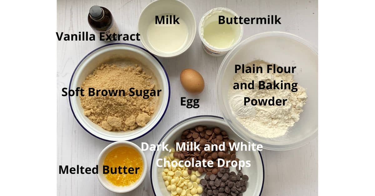 List of Ingredients in individual bowls.