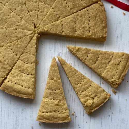 Spelt Shortbread with slices cut out