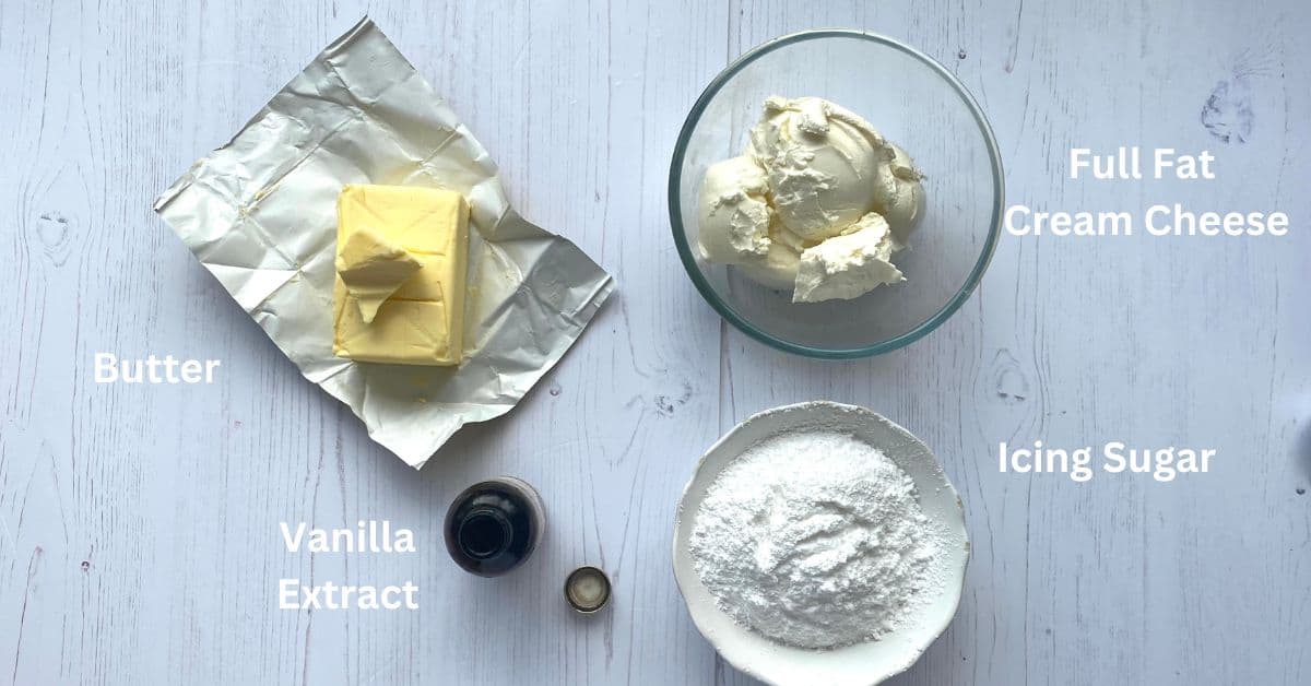Cream Cheese Frosting Ingredients.