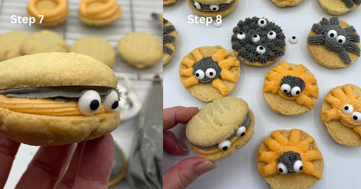 Decorating Halloween Monster cookies.