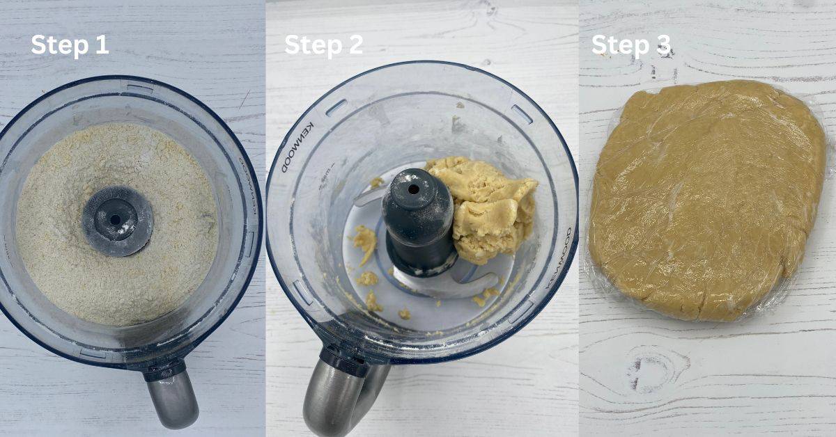 Making the Pastry base using a food processor.. 
