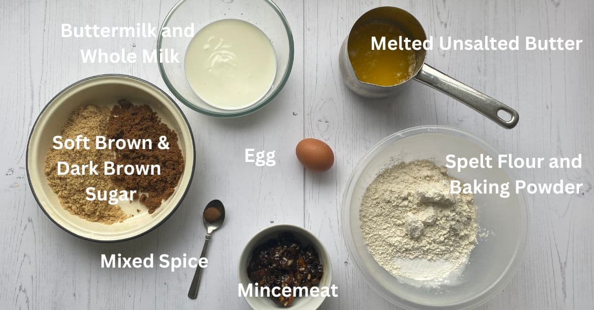Ingredients for Mincemeat Muffins.