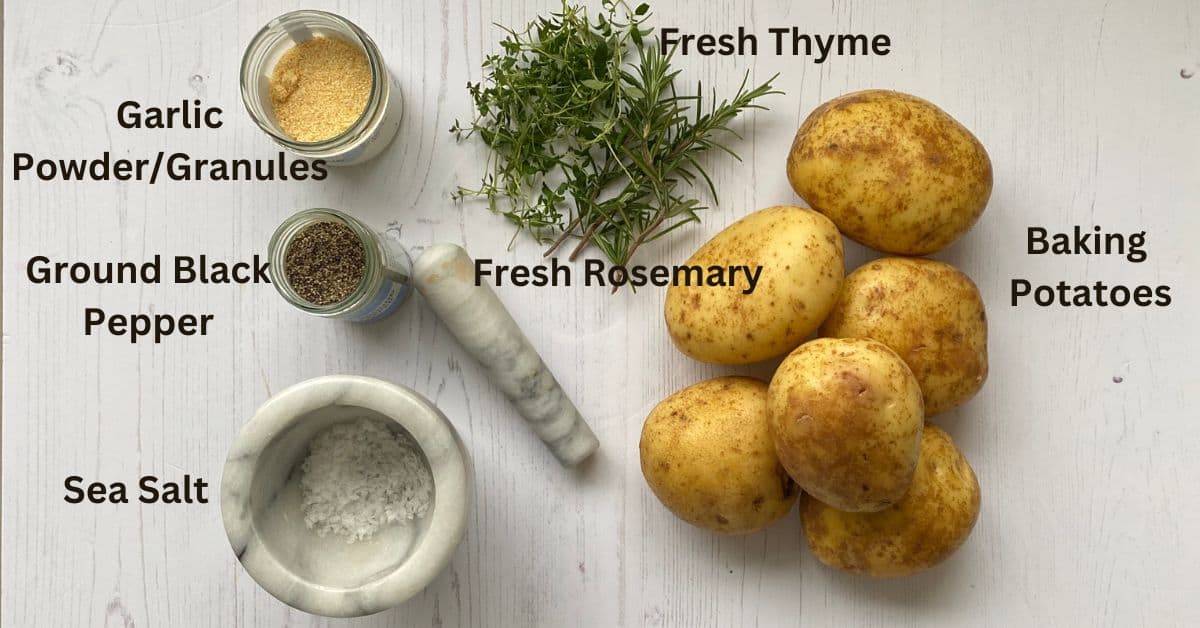 Ingredients for Herb Roasted Potatoes.