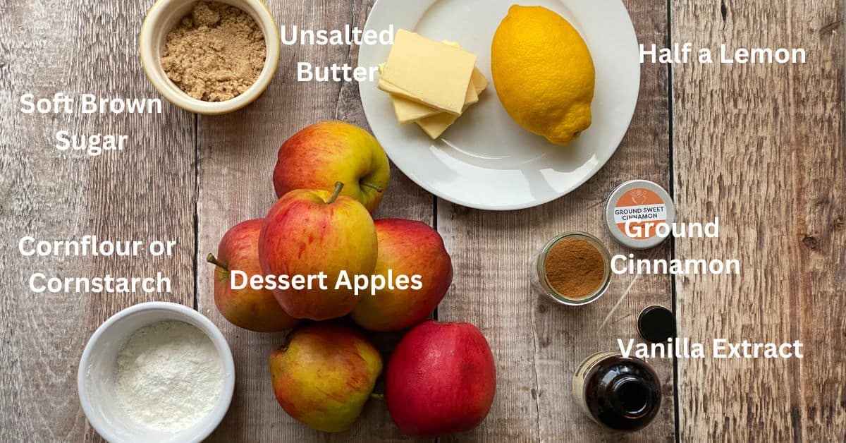 Ingredients for Stewed Apples.