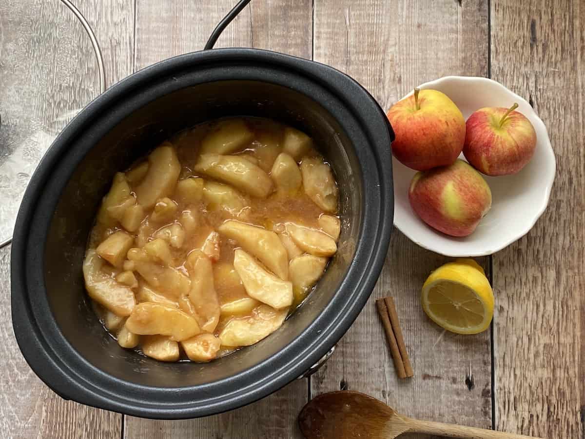 Stewed Apples in a slow cooker..