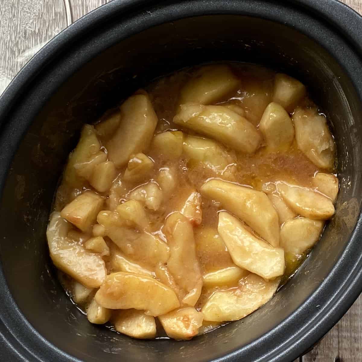 Stewed Apples in a slow cooker.