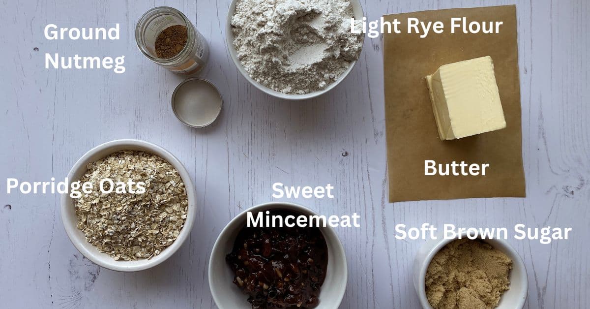 Ingredients for Mincemeat Slices.