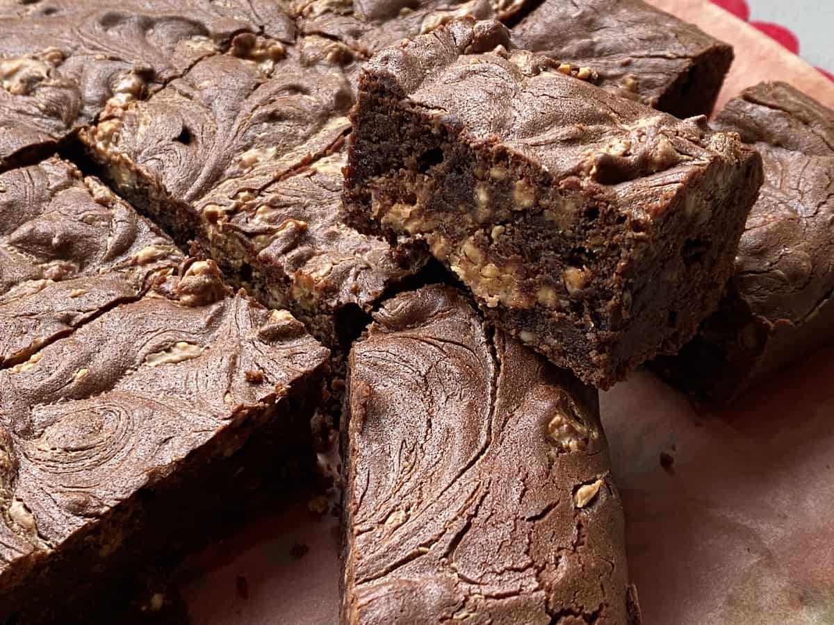 Slices of Peanut Butter Brownie.s
