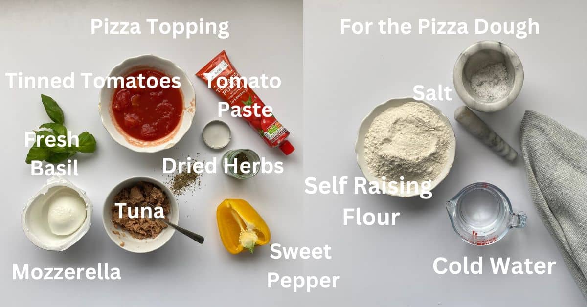 Ingredients for Homemade Pizza.