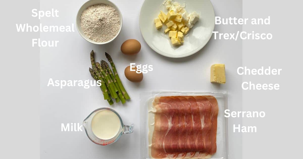 Ingredients for Asparagus Tart.