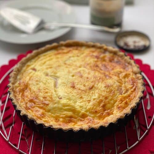 Ploughman's Quiche on a cooling rack.