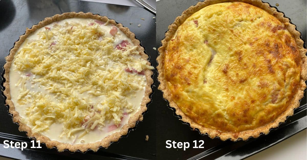 Ham, Cheese and Pickle Quiche.