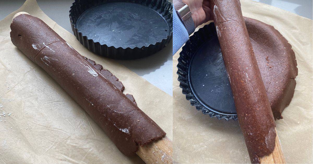 Pastry wrapped around a rolling pin.